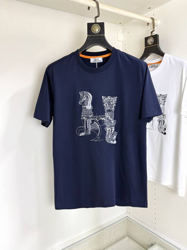 Hermes爱马仕胖哥福音最大4Xl可穿200斤夏款新款百搭时尚运费原T %新疆长绒棉 面料柔软舒适透气 品牌元素设计理念，体现高品质。手感细腻柔软！呈现休闲裁