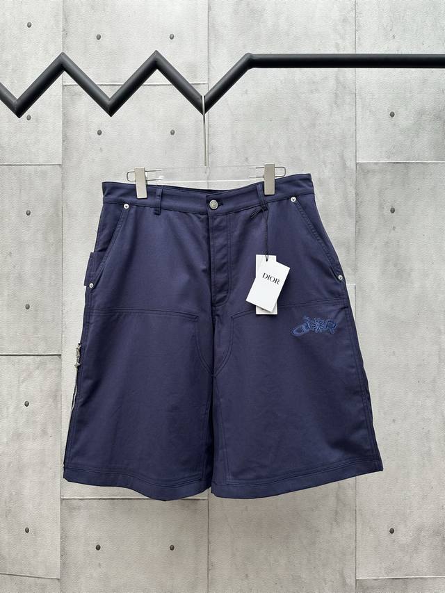 D Dior 迪奥25Ss新款蓝色棉质短裤，来自 Dior And Lewis Hamilton 限定系列。尺码：S M L Xl