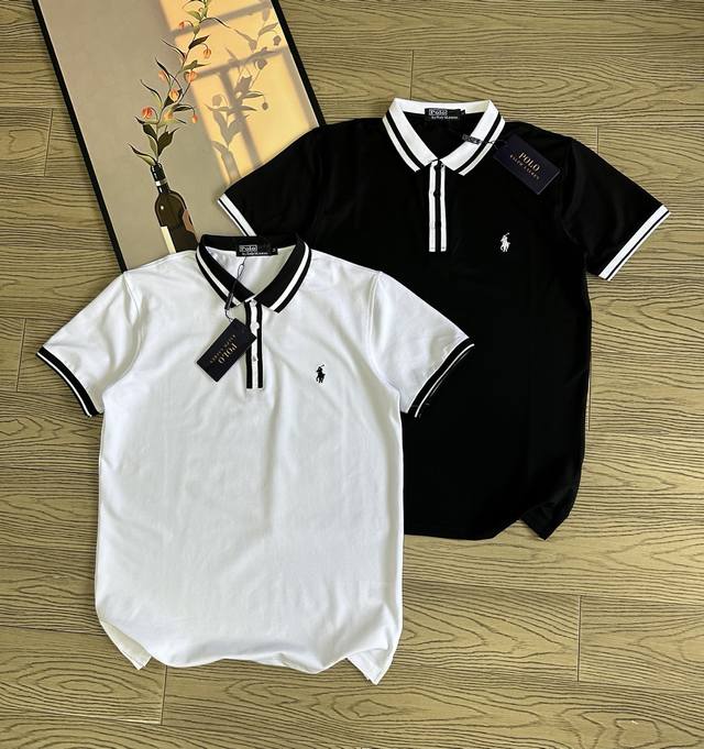新款上新 独家爆款推荐2025新款Ralph Lauren拉夫劳伦保罗三粒扣胸前刺绣小标拼接拼色男女情侣同款翻领Polo衫短袖 专柜同步64支定制级别双重水洗珠