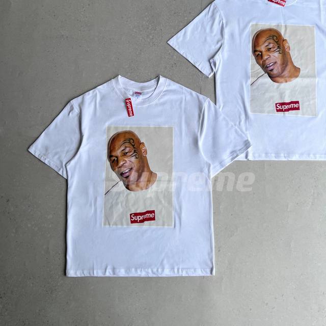 顶级版本 Supreme 07Ss Mike Tyson Photo Tee拳王迈克泰森 人物照片图案Logo印花美潮复古高街宽松情侣短袖T恤 男女同款 #爆款
