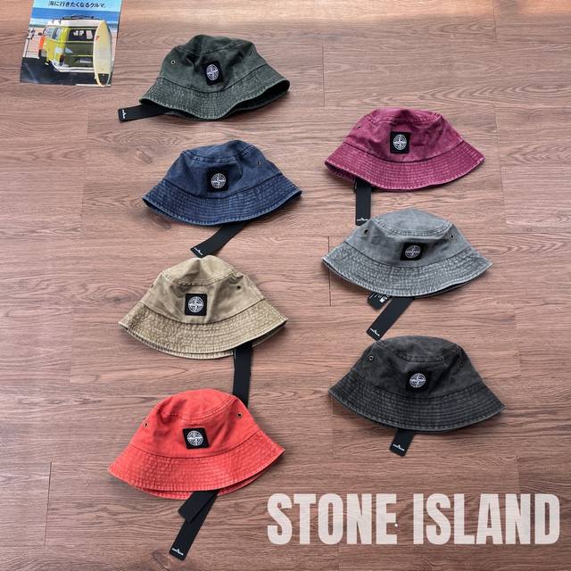 纯原臻品 原厂跟单 原单7色官网 岛民必入Stone Island石头岛 Ss25新配色 水洗做旧高街复古工装机能渔夫帽 顶级重工牛仔水洗棉质 户外夏日防晒 工