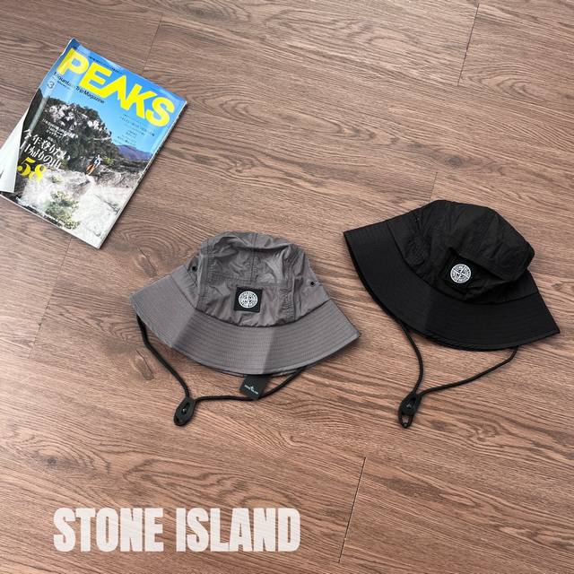 纯原臻品 原厂跟单 岛民必入！原厂品质 Stone Island石头岛 金属尼龙渔夫帽 户外机能复古工装便携卡扣式可调节帽围 十字罗盘指南针夏日防泼水防晒遮阳帽