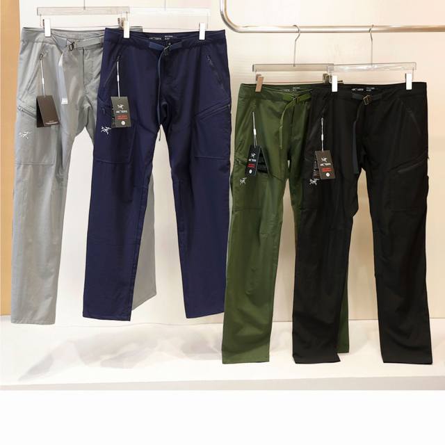 Arc'teryx 始祖鸟 鸟家夏季男士速干透气户外徒步休闲防水直筒休闲长裤版型适中，面料柔软，休闲百搭，顺滑柔软，冰爽透气。颜色：黑色、灰色、藏青色、军绿色成