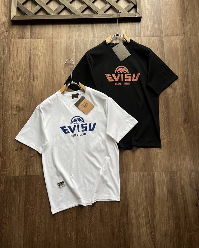 Evisu福神 25Ss 夏季新品流行时尚运动休闲男女同款商标T恤短袖！！产品信息产品 名 称： Evisu福神商标图案T恤产品款号：2Eshtm5Ts7054