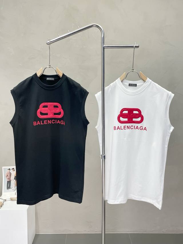 Balenciaga巴黎世家独家专供新款原单男士休闲坎肩背心 高端定制 高版本 时尚百搭爆款进口面料 手感超柔软细腻 穿着亲肤舒适 高端精品 代工厂P精细做工