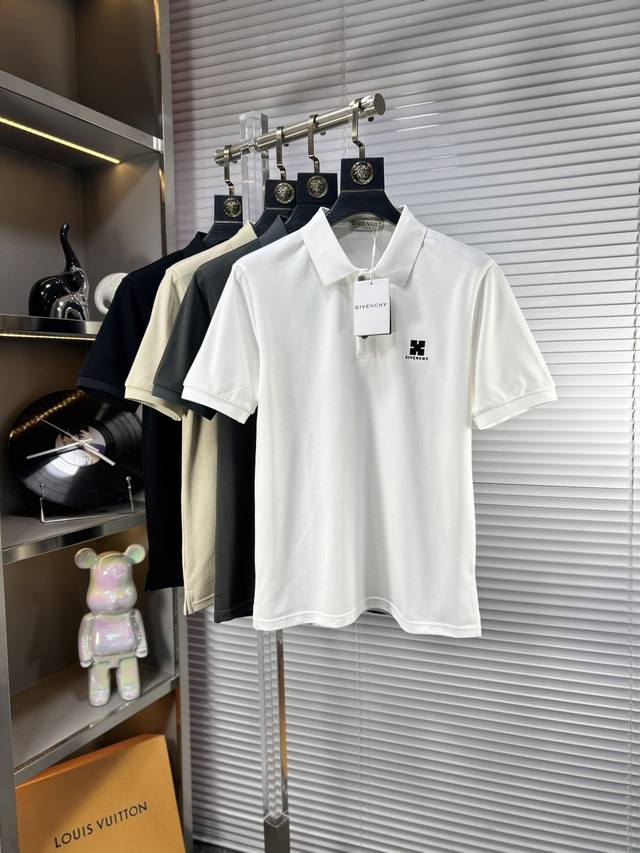 Giv*纪梵希 Ss25早春新款翻领Polo衫 高品质珠地棉材质 雍容华贵的品牌风格，260克重 客供进口面料 做出来的衬衫也是版型垂顺挺括，并且还抗皱抗起球，