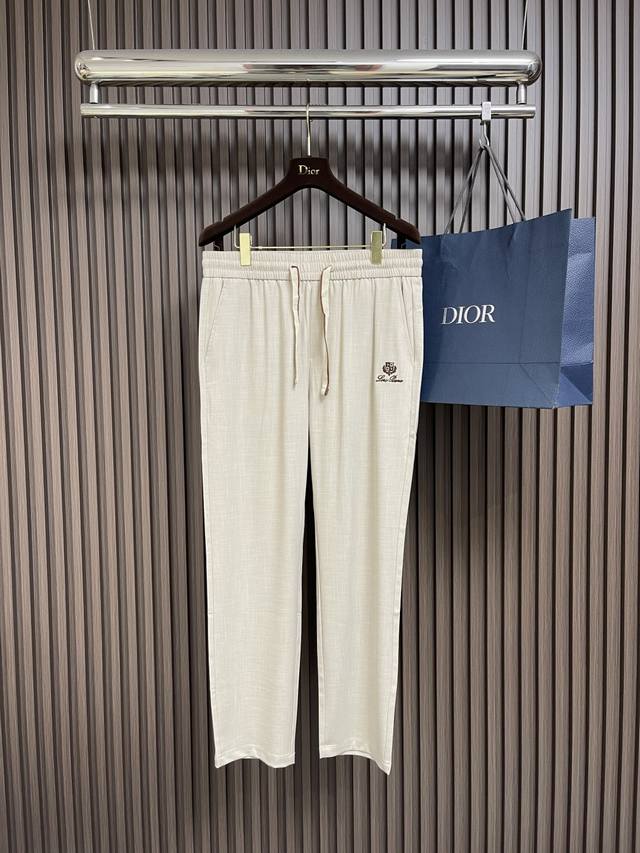 Lp Loropiana 男士高品质轻盈亚麻休闲裤，高端品质轻薄休闲裤，青春阳光的款式！值得各位男士安利！松紧腰质感品质之选 好穿耐看，简约轻奢百搭风格直口休闲