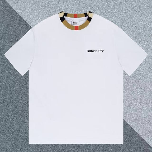 高版本 Burberry巴宝莉 早春格纹拼色刺绣短袖T恤Bur王牌渠道 秒杀市面上一切版本只能说根本就不是一个级别的存在不管是材质还是细节还原度以及工艺制作方面