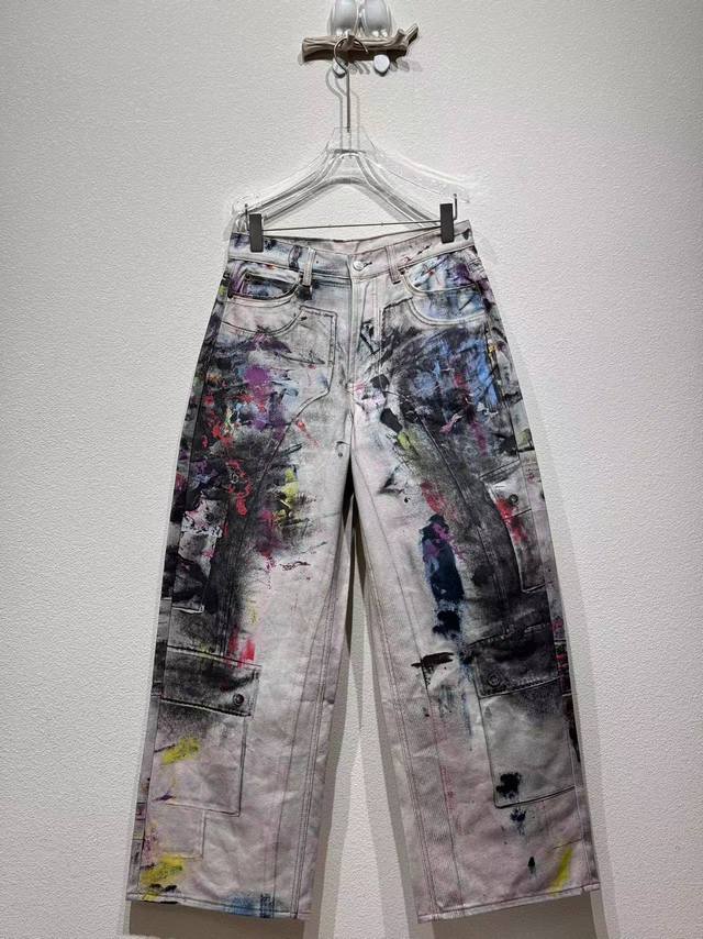Acne 泼墨油画牛仔裤