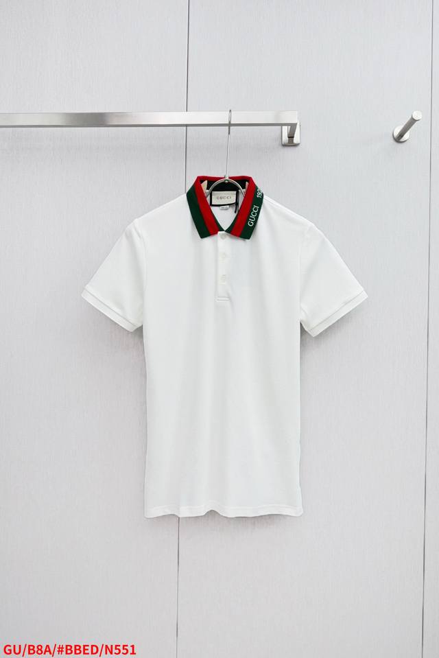 N550 Gu Gucci 新款春夏短袖翻领T恤Polo，高版本客供定制高端丝光面料简单时尚款，W配色超级好看！经典Logo简单大方的款式！满满的高级感，四季可