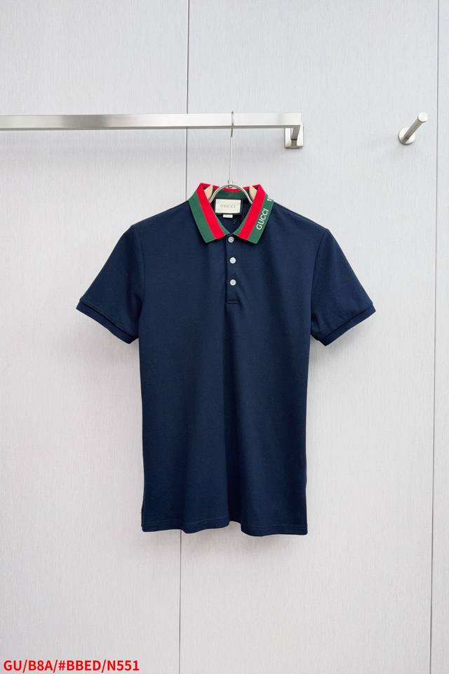 N551 Gu 古驰 新款春夏短袖翻领T恤Polo，高版本客供定制高端丝光面料简单时尚款，W配色超级好看！经典Logo简单大方的款式！满满的高级感，四季可穿。简