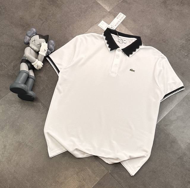 Lacoste 鳄鱼刺绣Polo衫情侣款短袖T恤Polo衬衫！： G双纱潮牌专用棉，纹理清晰，质感满满，同缸定染1×1无色差精密纯棉螺纹，层搭叠穿，自留好货，强