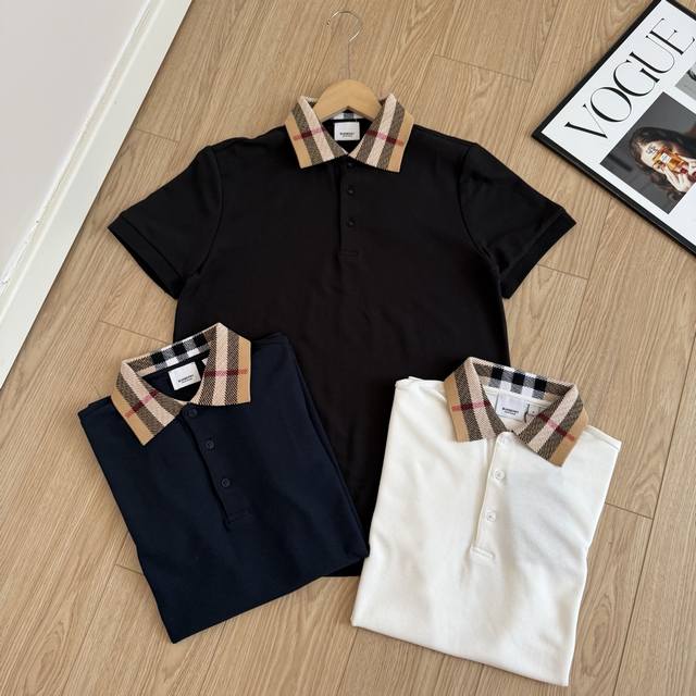 Burberry 巴宝莉 经典领口格纹拼接短袖Polo衫 顶级版本 高端品质 原厂面料 明星博主同款这款全新Polo衫沿袭Burberry标志性英伦格调，选用原