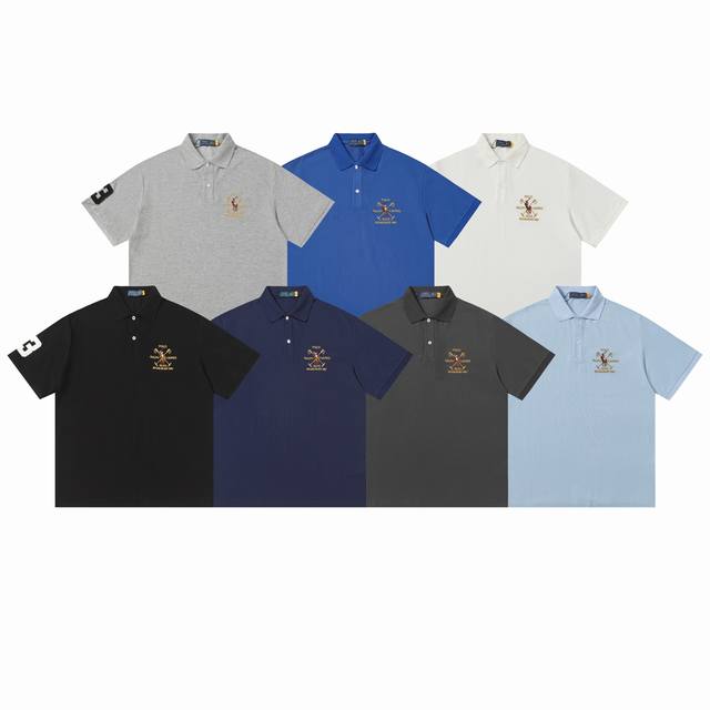 供 拉夫劳伦Ralph Lauren经典字母Logo绣花 Polo衫 克 精棉珠地面料 定织定染螺纹 原版贴纸 扫码可进官网大版型宽松有型 最大可穿 斤颜色：黑
