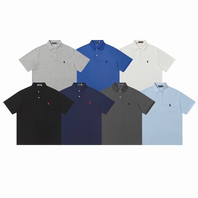 供 拉夫劳伦Ralph Lauren经典Logo刺绣 Polo衫 克 精棉珠地面料 定织定染螺纹 原版贴纸 扫码可进官网大版型宽松有型 最大可穿 斤颜色：黑色