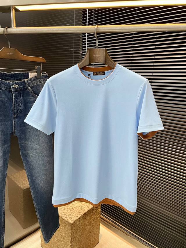 Loro Piana 诺悠翩雅 系列 Vip高级定制 2025春夏季新款短袖 百搭款式 任何人都可以轻松驾驭 面料全订制 高定一等品棉面料 面料手感柔软，上身舒