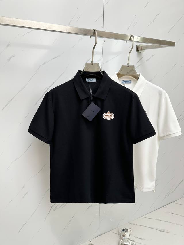 Prada 最新最顶级版本Polo衫短袖，最顶级的品质.玉蚕丝 顶级制作工艺进口面料，专柜款独特设计，采用进口高端订制进口手感一流！！码数：M 3Xl