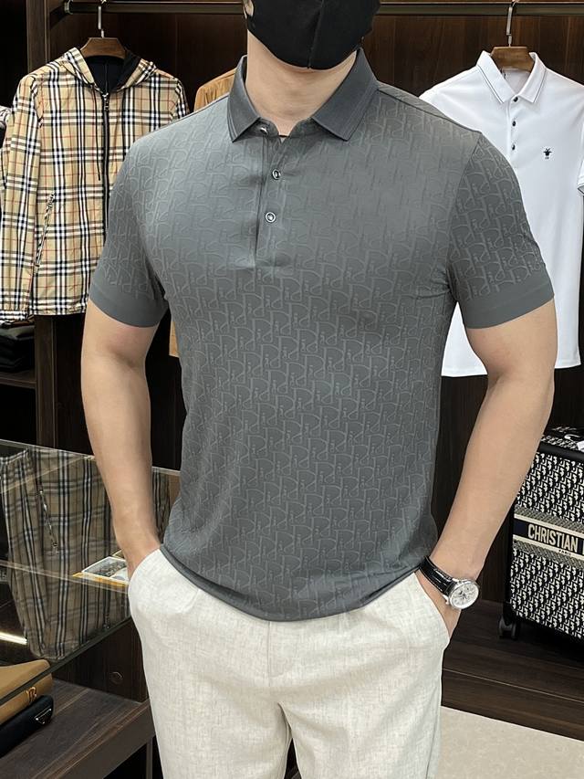 主推 Dior 2025Ss蛇年新款迪奥翻领精品短袖T恤 官网同步 高端品质三D印花款，定制顶级丝光棉面料，顶级大厂1:1制作，时尚大牌重工艺Logo设计，手感