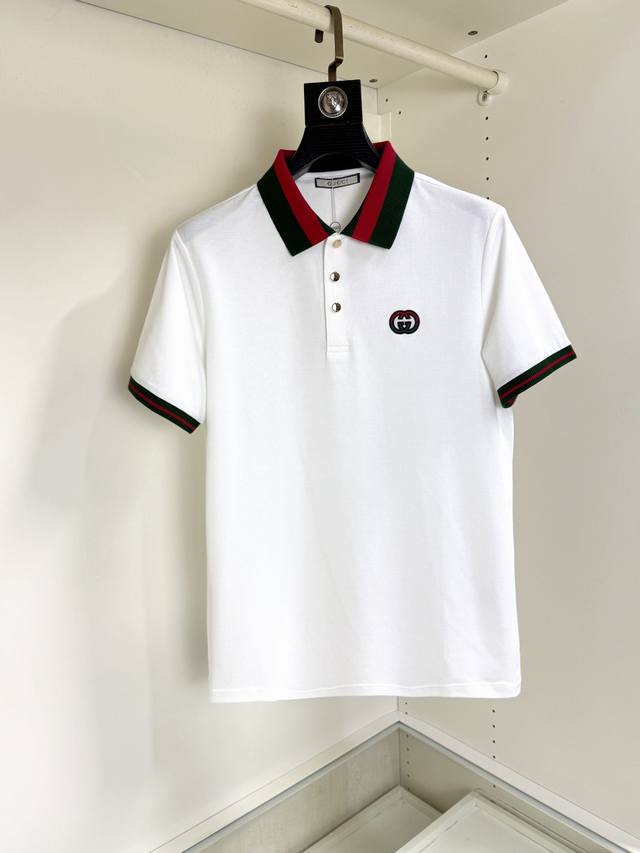 Gucci 古奇 胖哥福音最大4Xl可穿200斤夏款新款百搭时尚Polo翻领商务短袖 %新疆长绒棉 面料柔软舒适透气 品牌元素设计理念，体现高品质。手感细腻柔软
