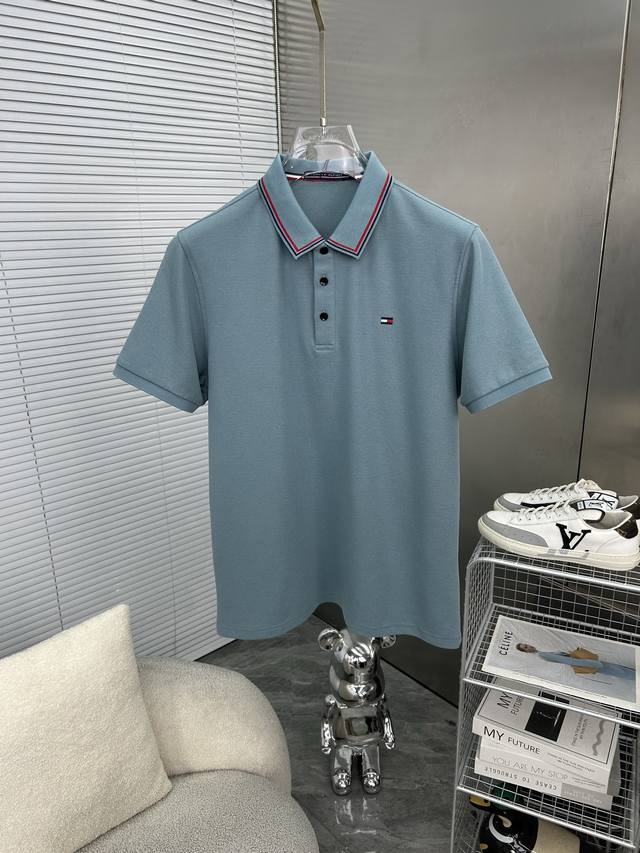 Tommy汤米 2025春夏新款男士原单翻领Polo衫系列出货 简洁时尚百搭 高端品质 定制进口双股丝光珠地棉面料 穿着舒适 透气 档次高很有质感 简单大方得体