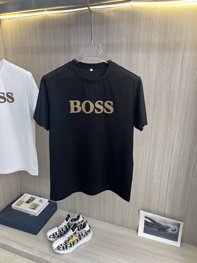 Boss博斯 2025Ss春夏高品质丝光棉短袖T恤 M-6Xl可穿至230斤 顶级原单品质，当下最新工艺要求，顶级订单要求车线做工，超级好搭配，顶级定制，搭配整
