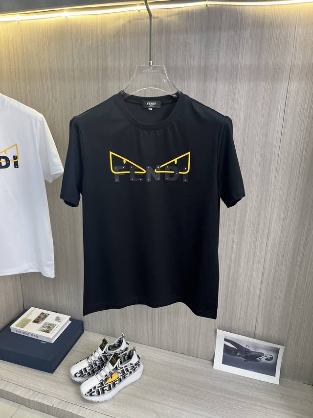 Fendi芬迪 2025Ss春夏高品质丝光棉短袖T恤 M-6Xl可穿至230斤 顶级原单品质，当下最新工艺要求，顶级订单要求车线做工，超级好搭配，顶级定制，搭配