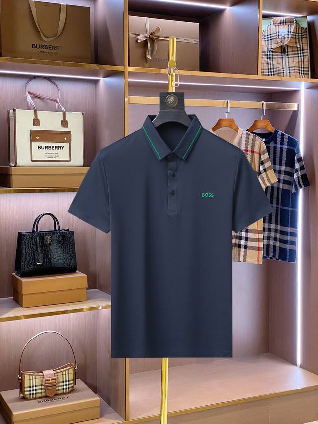 Boss 2025Ss夏季新款字母Logo男士翻领Polo衫！经典商务男款，高端男装的天花板级别的商务男款！简约时尚大气不失优雅，单穿内搭体面过人，品质控 细节