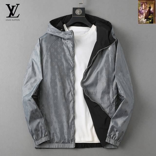 Lv 双面穿，2025开春新款男士夹克外套，原单三标齐全高端版本！专柜定制面料 透气舒适度高，细节无可挑剔，品牌元素设计理念，专业代购级体现高品质。手感细腻柔软