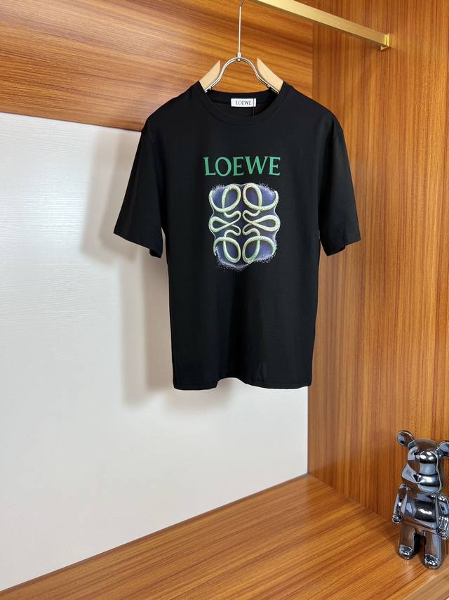Loewe 罗意威 2025春夏新品 三标齐全 圆领丝光棉短袖T恤 好货不用过多介绍 看细节 专柜码数：M-Xxxl 175 140建议L