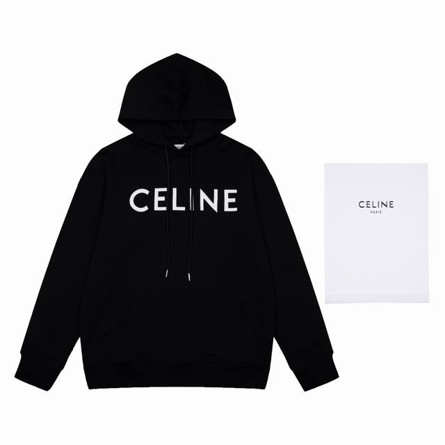 Cel 秋冬 经典Logo连帽 数码直喷印花 采用420G原版厚重面 23Ss特殊螺纹 宽松版型 三标齐全颜色：黑色，白色码数：Xs-L