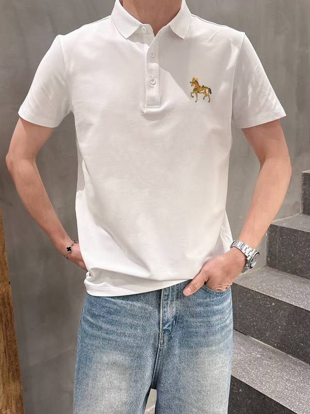 Ziy 爱马仕 2025Ss经典时尚翻领 Polo衫短袖 贸易公司渠道订单，官网同步发售，简约大气，时尚百搭，品相更是无法挑剔更不易褪色彰显出别样的风味码数：M