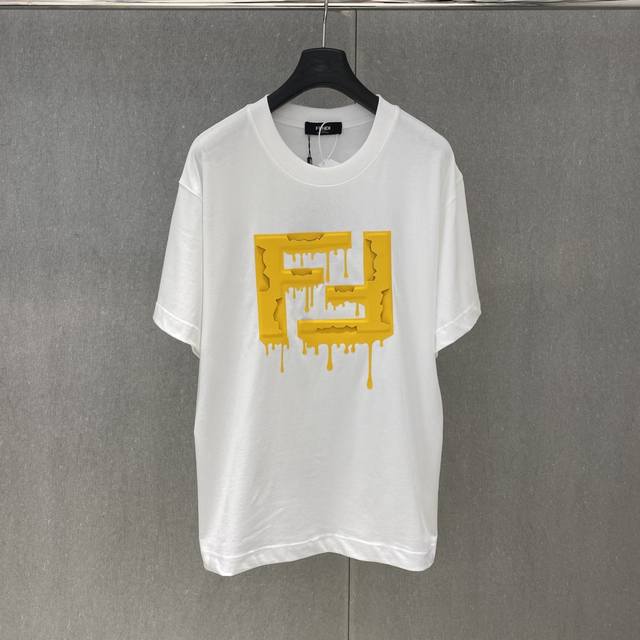 Xp Fd 2025春夏新款Fendi胶印字母图案短袖码数：Xs-L