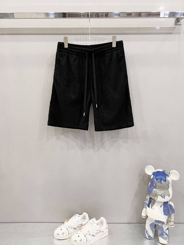 Kk Loewe 罗意威 定制提花面料短裤满身老花暗纹图腾Logo提花工艺标识官方同步 高版本 高品质时尚个性 百搭潮流纯原品质 原版面料吊牌 领标 水洗麦 三