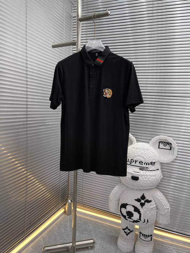 Qq 新品 Gucci*小虎头. 春夏新品 时尚Polo 翻领短袖 高级定制百搭款式 任何人都可以轻松驾驭 面料全订制工艺 胸前奢华经典品牌Logo设计，非常显