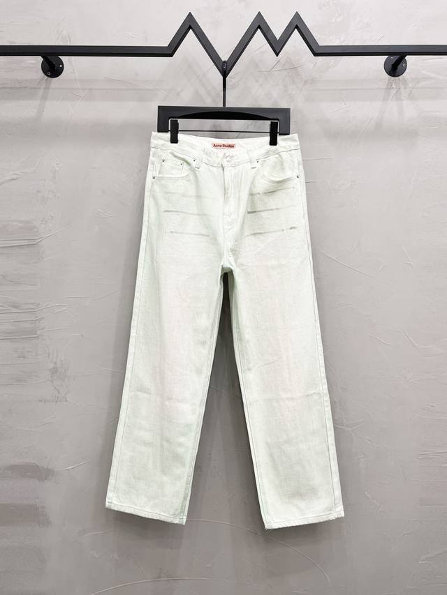 Mm 款号： M932 Acne Studios Ss25 夜光涂料泥染低腰阔腿1981M休闲裤 男女款 带薄荷绿色夜光顶级天花板品质 不同水洗质感的款式，对腿
