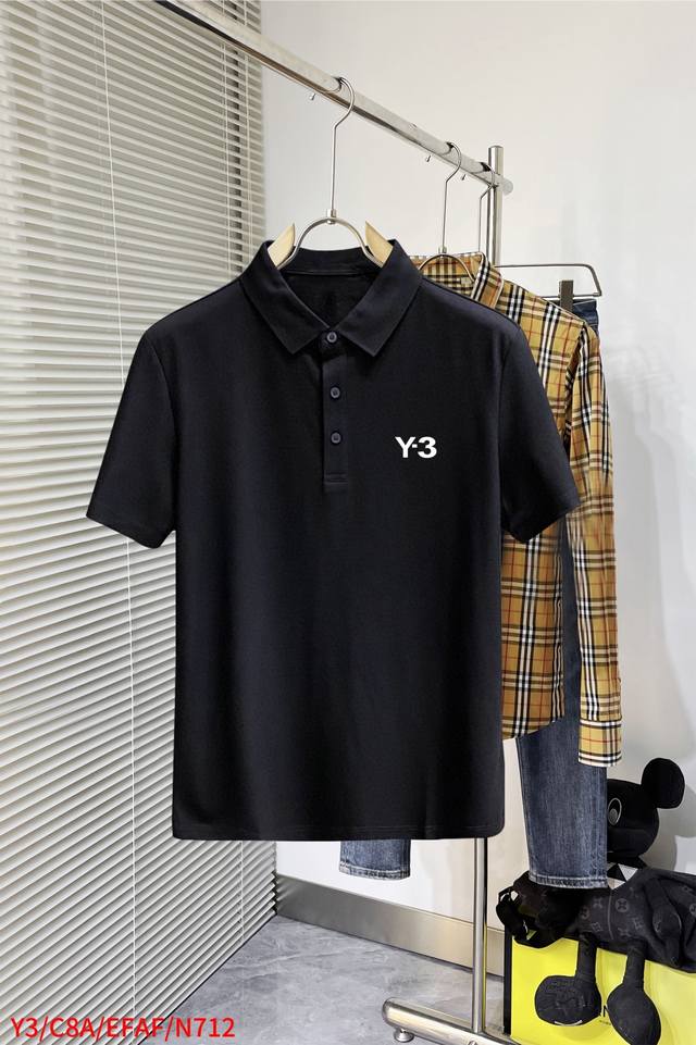 N712 高端面料 Y-3 2025 Ss夏季新款 Logo男士翻领Polo衫！经典商务男款，高端男装的天花板级别的商务男款！简约时尚大气不失优雅，单穿内搭体面