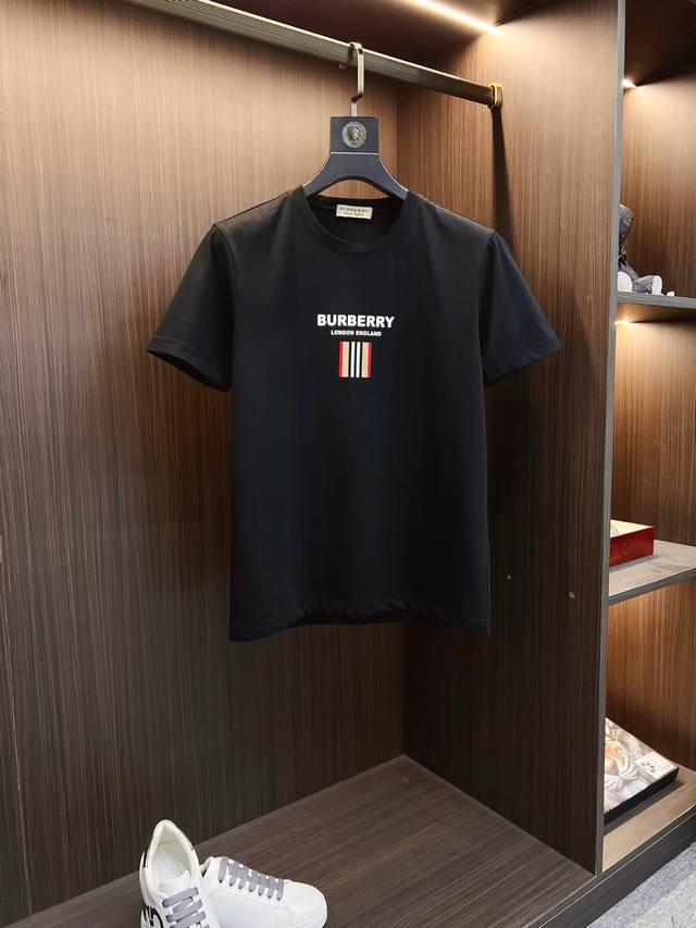 Burberry 巴宝莉 2025Ss春夏高品质丝光棉短袖T恤 M-6Xl可穿至230斤 顶级原单品质，当下最新工艺要求，顶级订单要求车线做工，超级好搭配，顶级