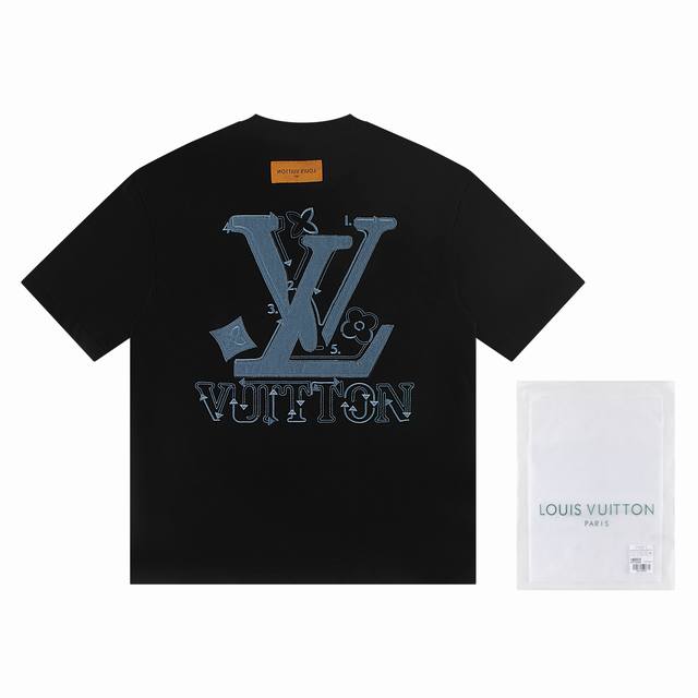 一首批.散单+10 Louis Vuitto*2025最新款短袖材质:采用高版本300G双纱精梳棉尺寸:S M L Xl颜色:黑色 白色款号:W2660