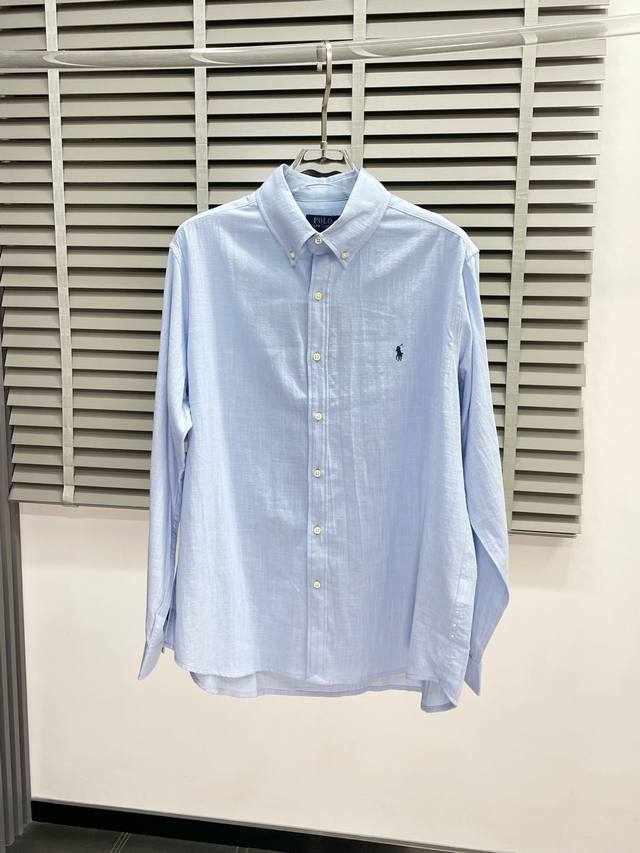 Ralph Lauren拉夫劳伦独家专供新款原单男士休闲春秋衬衫 高端定制 高端版本 时尚百搭爆款进口亚麻面料 手感超柔软细腻 穿着亲肤舒适 高端精品 代工厂P