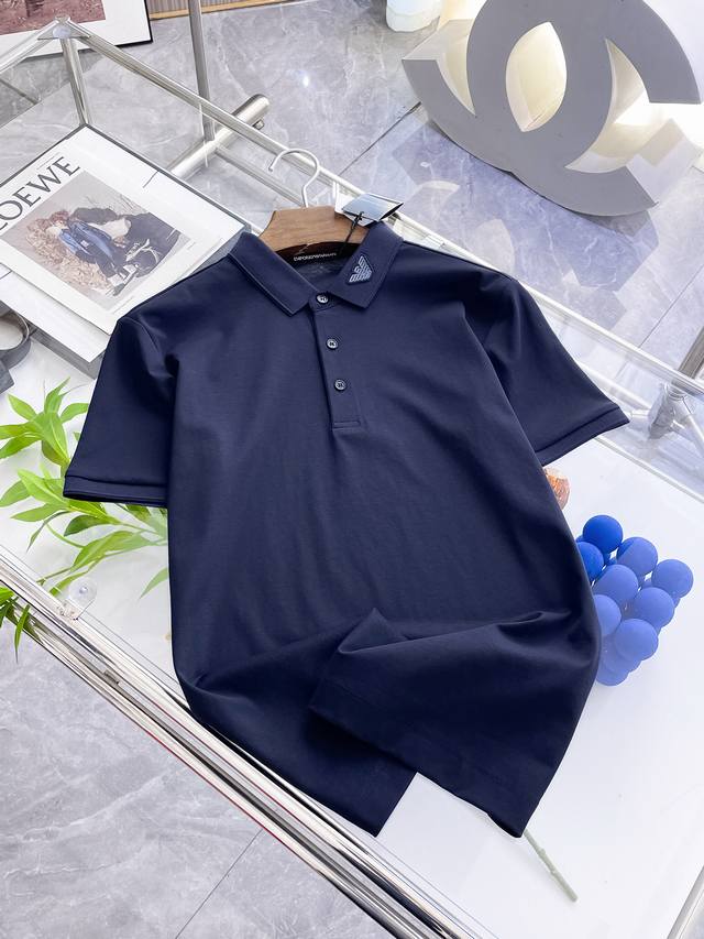 开春新品 阿玛尼 2025Ss夏季新款字母Logo男士翻领Polo衫！经典商务男款，高端男装的天花板级别的商务男款！简约时尚大气不失优雅，单穿内搭体面过人，品质
