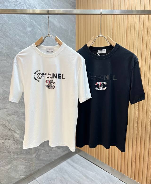 Charlie 香奈儿 2025春夏新品 三标齐全 丝光棉 短袖T恤 好货不用过多介绍 看细节 专柜码数：M-Xxxl 175 140建议L
