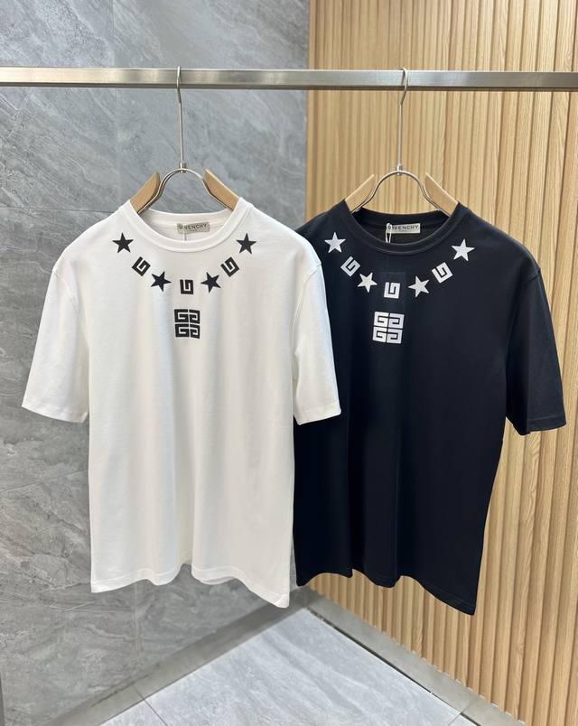 Give 纪梵希 2025春夏新品 三标齐全 圆领丝光棉短袖T恤 好货不用过多介绍 看细节 专柜码数：M-Xxxl 175 140建议L