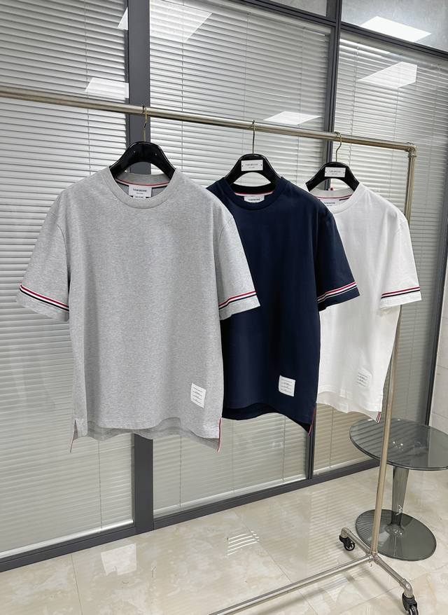 Tee 双袖彩条短袖Coulor：藏青 白色 花灰Size：1 2 3 4Price：