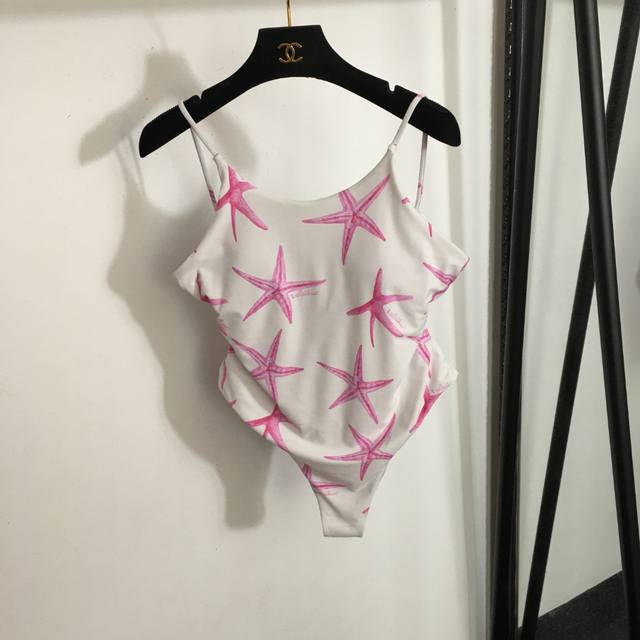 款号 5239 Valentin*新款 海星印花性感吊带连体泳衣，白色，S-Xl，