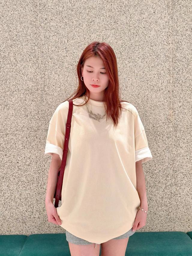 Jil Sand*R 25Fw早秋新款 假两件圆领短袖Logot恤丨独家高版出品！尽显高端品质与精致格调。建议尝试一下会带来新的不同体验感！！！！质感非常绝！日