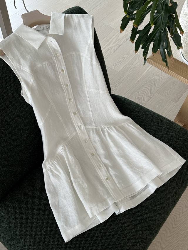 Ys ｜New Summer Collection100%亚麻小白裙～ Sml