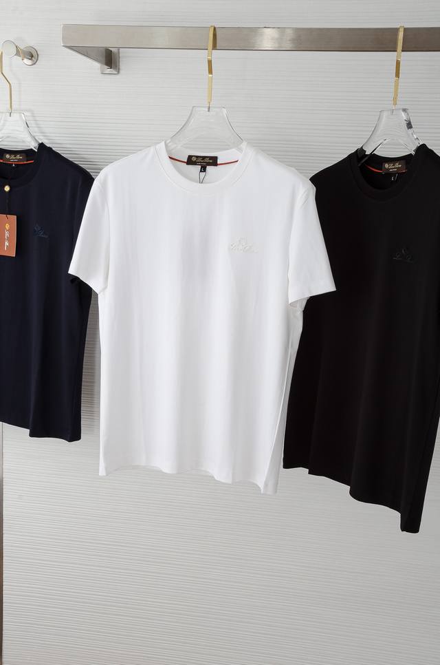 Lp 。2025Ss新品轻奢商务休闲男士圆领短袖T恤衫#高端男士必备精品，品质经得起检验！！选用客供进口38.3%莫代尔+36.7%棉+17.2% 聚酯纤维+7