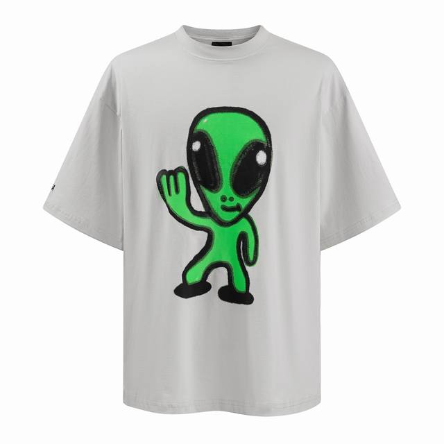码数Xs-S-M男女同款 现货发售 自取隔天 Blcg 25 外星人荧光Tee订染200G面料起订量9卷布 版型不改一丝一毫 用量极高 区别市场错误颜色看图打版