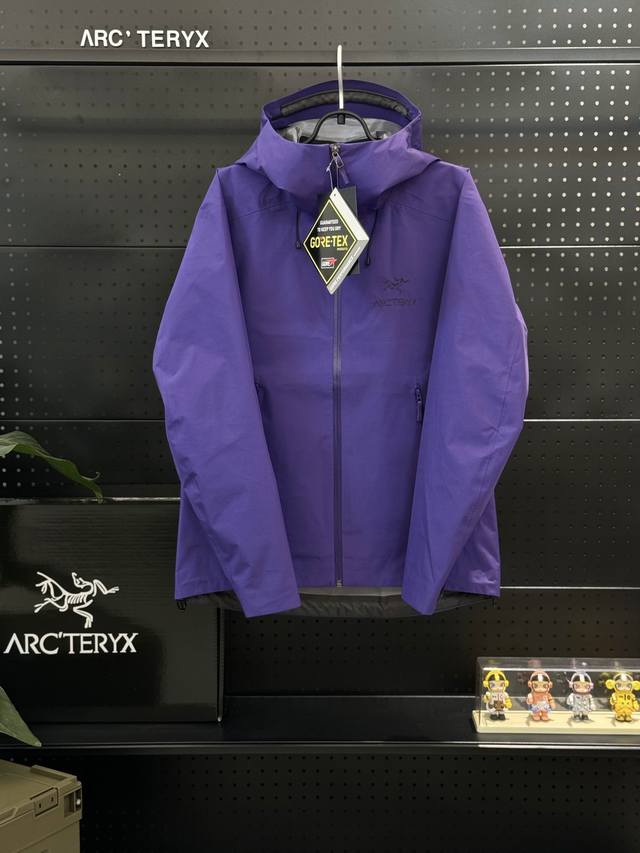 顶级品质Arc‘Teryx Beta Lt Gore-Tex Jacket-Men's始祖鸟户外防水硬壳全压胶冲锋衣夹克外套银幻紫-Yb四次压胶工艺 整衣3D立