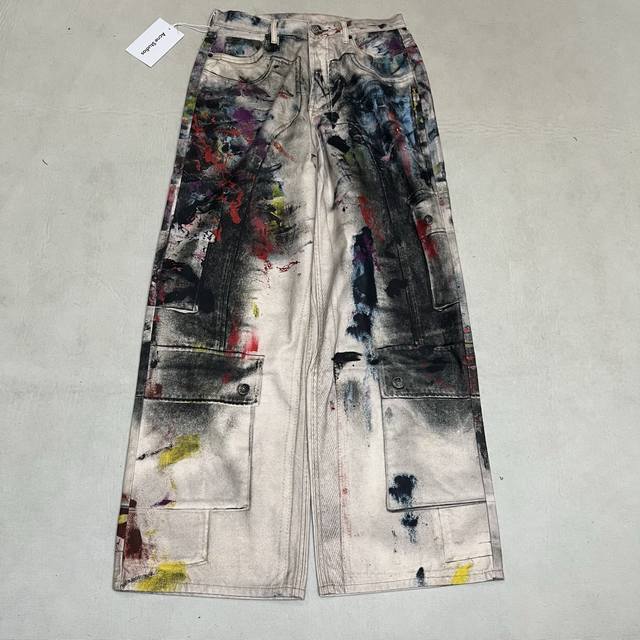 Acne Studios 3D打印涂鸦牛仔长裤